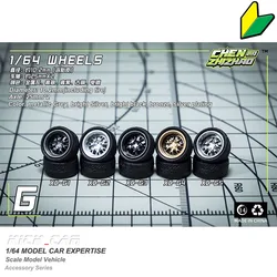 Chezhidao 1/64 ABS Wheels With Rubber Tyre Type G Modified Parts Diameter 10mm For Model Car Racing Vehicle Toy Hotwheels Tomica