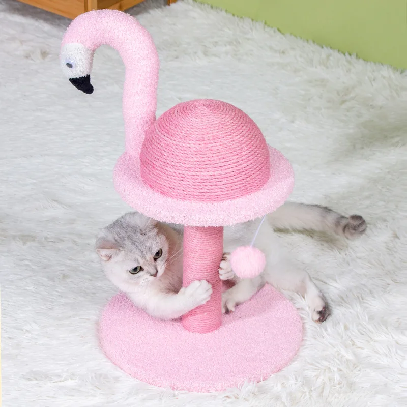 Flamingo Cat Climbing Frame Small Sisal Teasing Cat Toys Cat Scratching Board Claw Grinding Cat Toys Pet Supplies