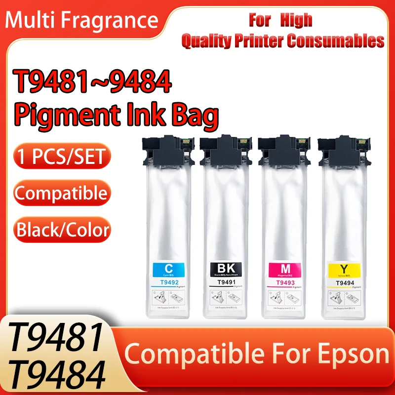 

1 PCS/1 SET T9481 T9482 T9483 T9484 Pigment Ink Bag Compatible For Epson WorkForce Pro WF-C5290 WF-C5790 WF-C5210 C5710 Printer