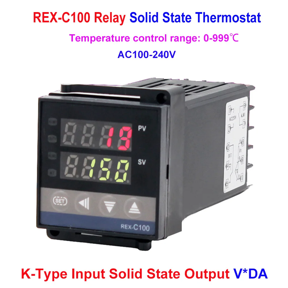 REX-C100 Digitaler intelligenter PID-Temperaturregler Universal/K Typ REX C100 Thermostat SSR-Relaisausgang – Detail 7