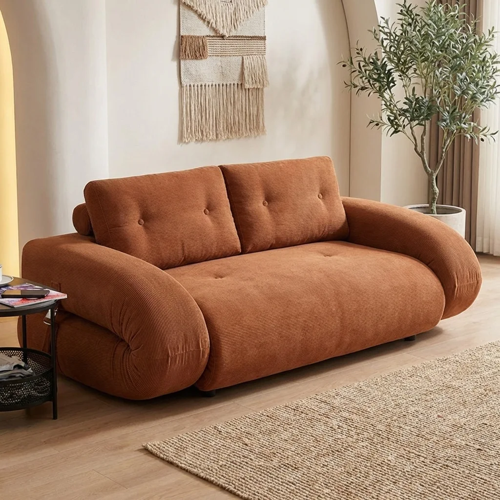 Vacuum compression sofa fabric sofa bed, sitting and lying integrated dual-purpose lazy sofa, folding small apartment