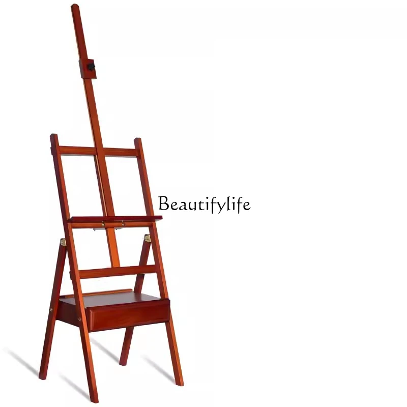 

Easel for Art Students Only Drawer Oil Painting Easel Bracket Beech Woody Material Foldable