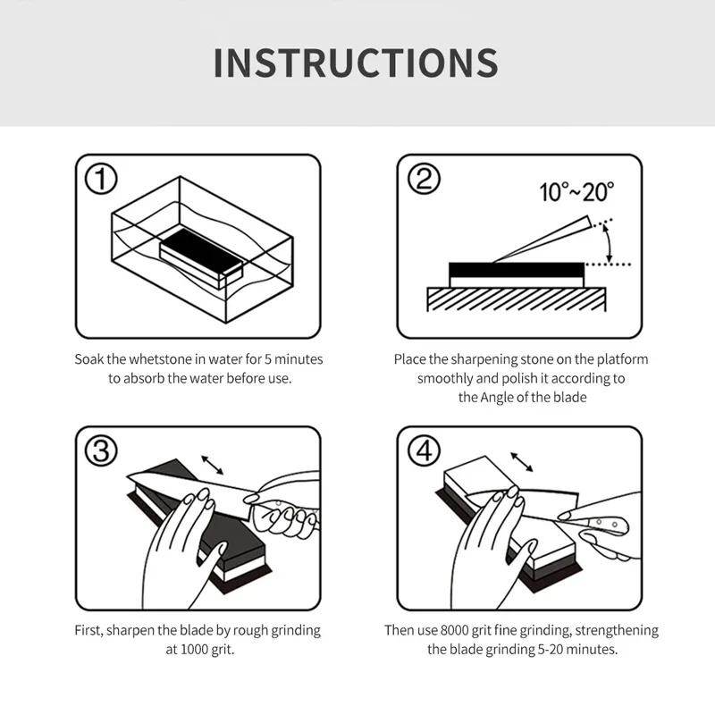 PROYAN Kitchen Sharpening Stone 3000/10000Grit Whetstone Sharpeners Fine Sharpening System Knife Sharpener Grindstone Tool