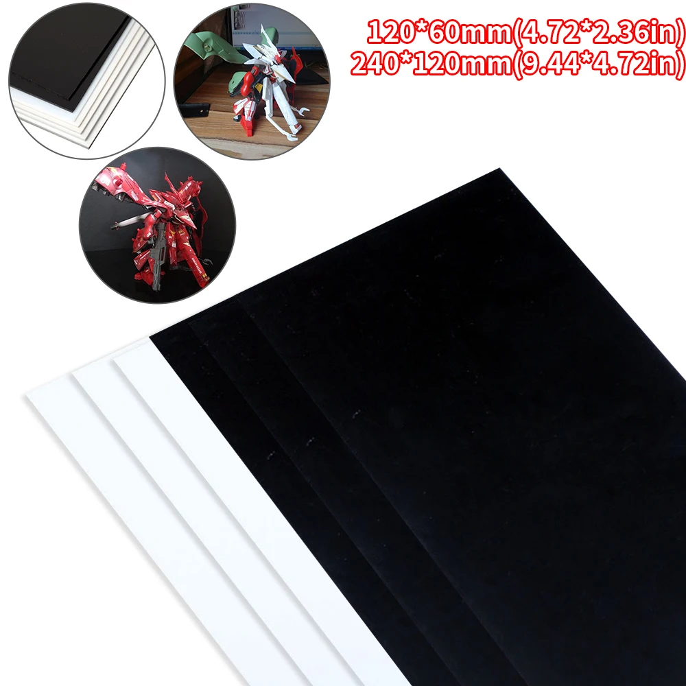 1/5 szt. Płyta ABS Twarde Arkusze Plastikowe Płyta Modelarska Akcesoria do Budowy Modeli dla Hobby Modelarskiego DIY