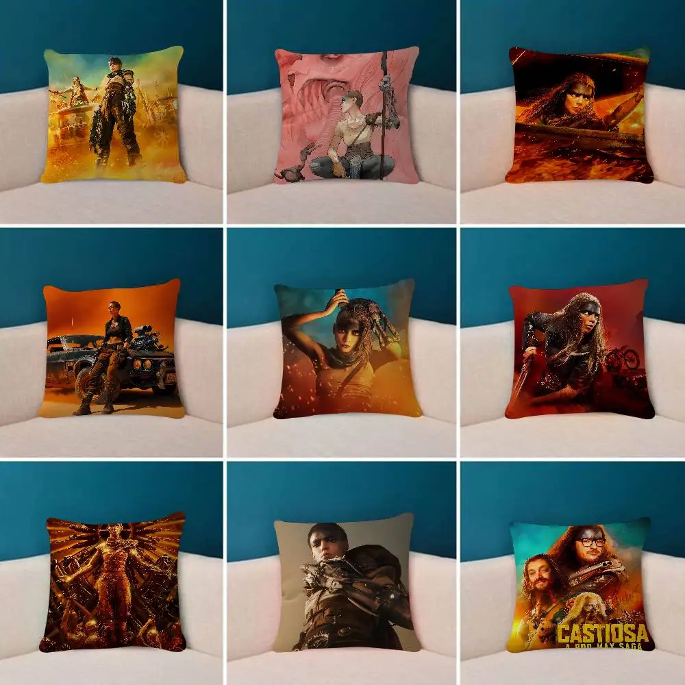 Movie F-Furiosa A Mad Max Saga Pillow Case For Sofa Decor Car Office Room Printing Cushion Cover Decorations And Protector