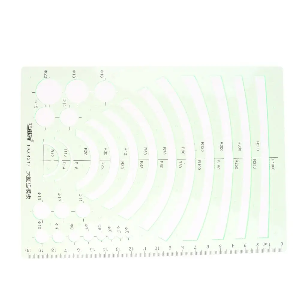 Template Ruler Plastic Drawing Stencils Circle Shape Measuring Tool for Art Supplies and Technical Drafting