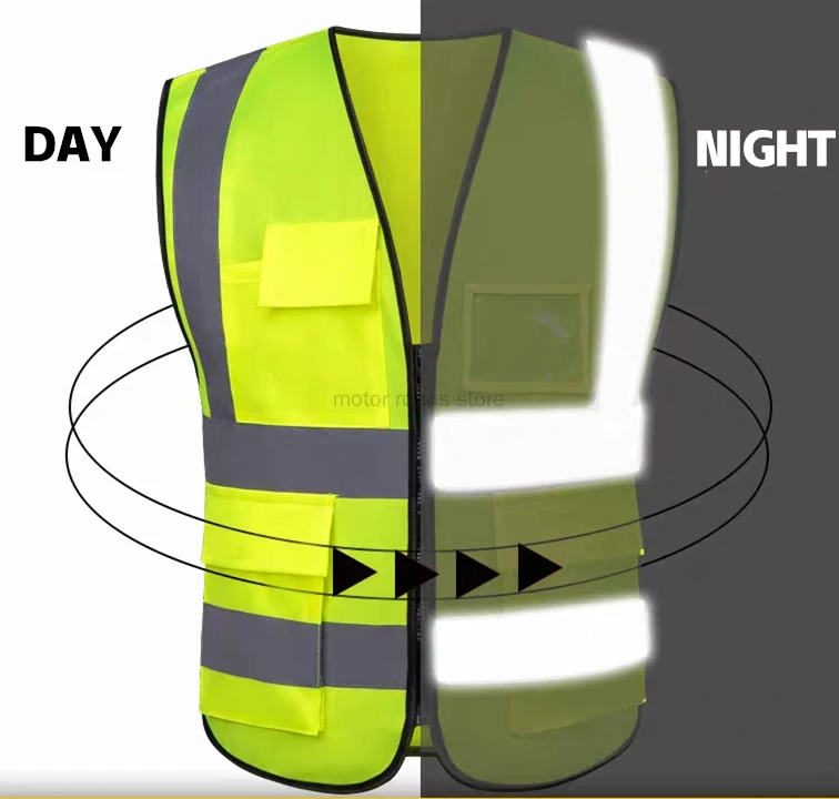 Chaleco reflectante de seguridad para hombre y mujer, chaqueta de trabajo de alta visibilidad en blanco XXXL, señal fluorescente