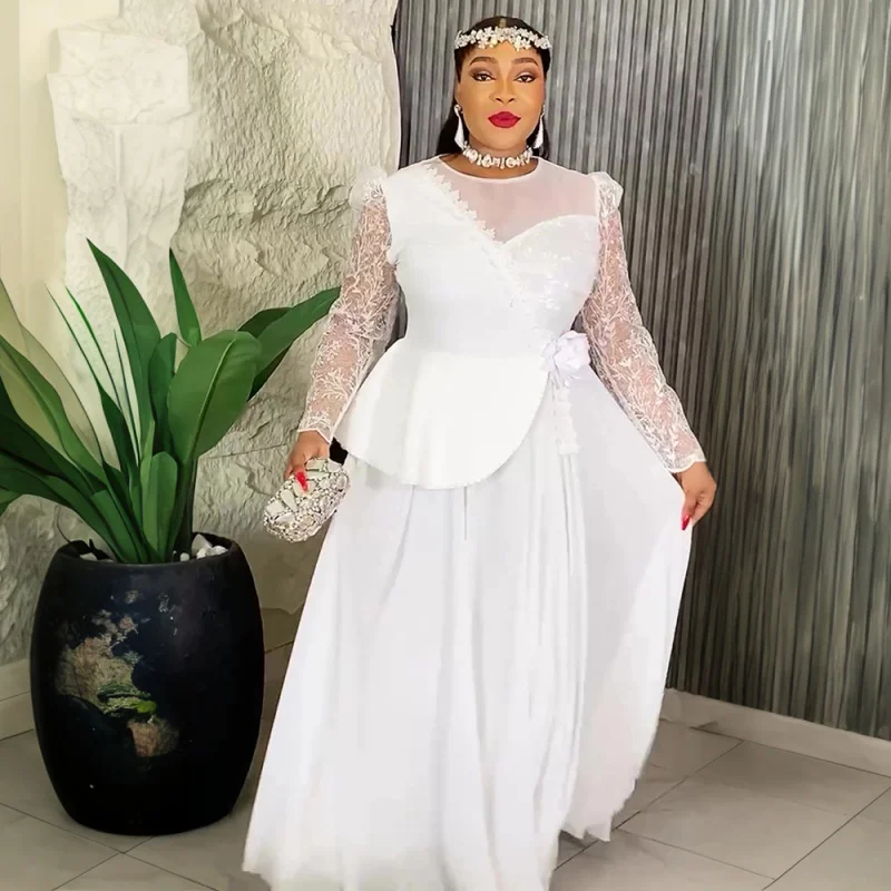 플러스 사이즈 아프리카 파티 롱 드레스 여성용 신상 다쉬키 안카라 스팽글 이브닝 가운 터키 의상 로브 아프리카 의류