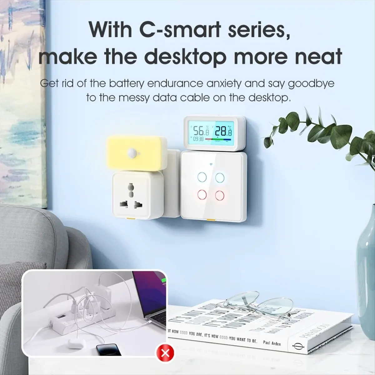 

Цифровая метеостанция AA86 Zigbee с термометром и гигрометром Tuya, электронные настольные часы, датчик температуры и влажности, черный цвет
