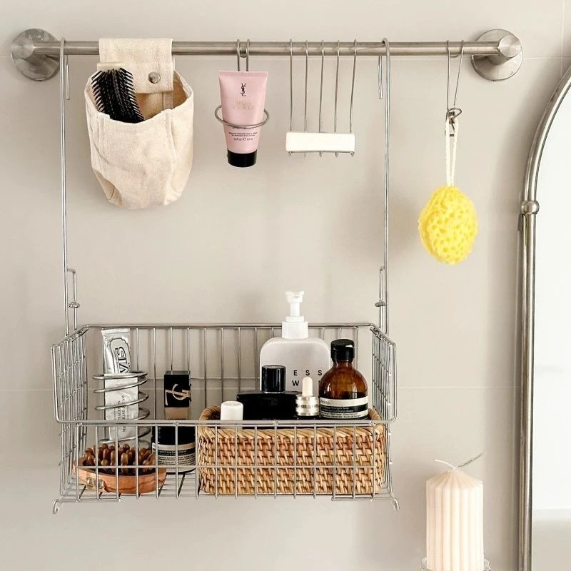 304 Stainless Steel Electric Heated Towel Rail Storage Hanging Basket Hanging Wall Hang Rust Proof Towel Warmer Home Household