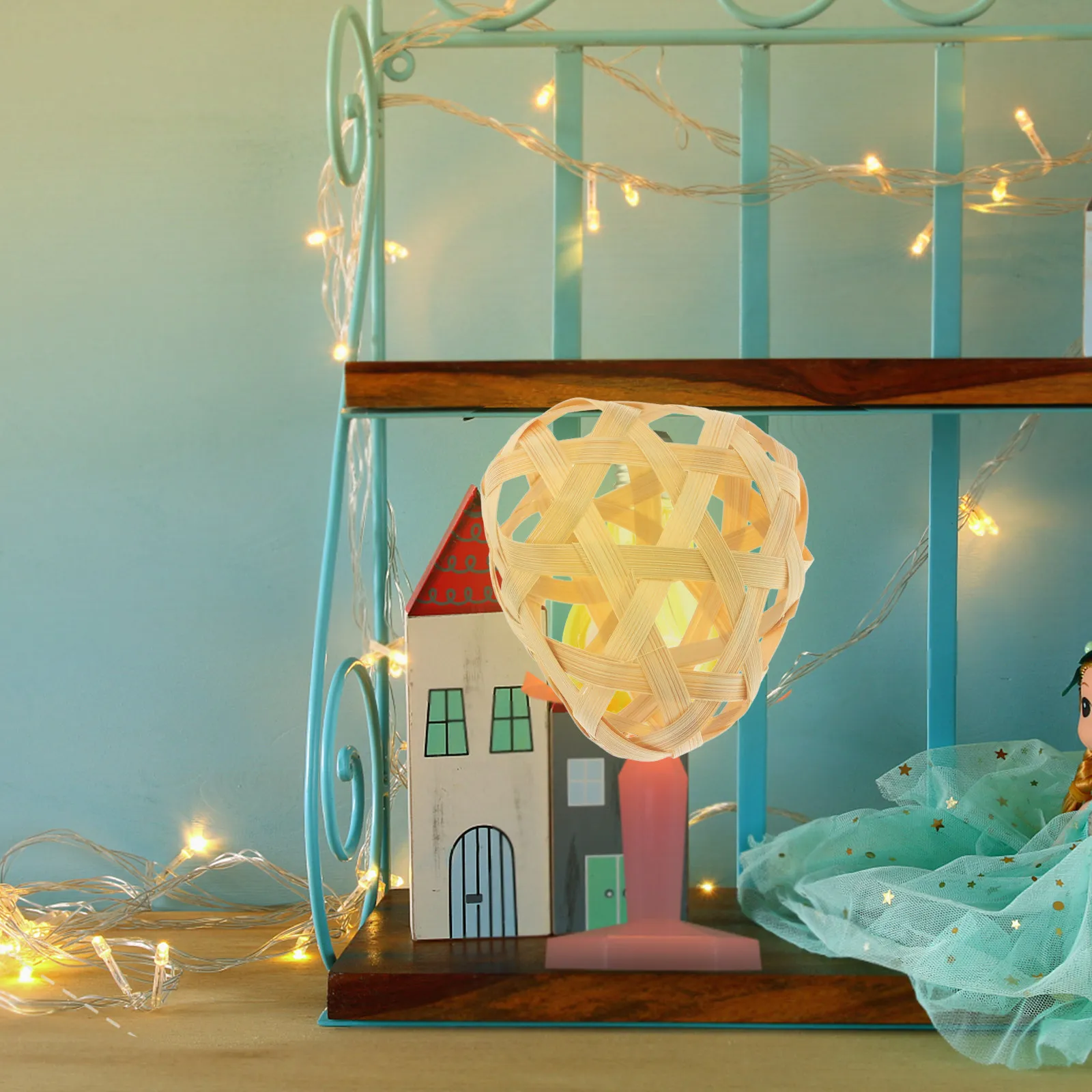 

Бамбуковый плетеный абажур для мини-гирлянды, декор ручной работы для настольной лампы, дизайн своими руками, декор для дома и офиса