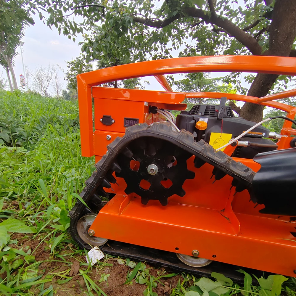 Pasokan Pabrik Mesin Pemotong Rumput Perayap Remote Control Kecil Mesin Pemotong Rumput Mini Mesin Bensin untuk Dijual