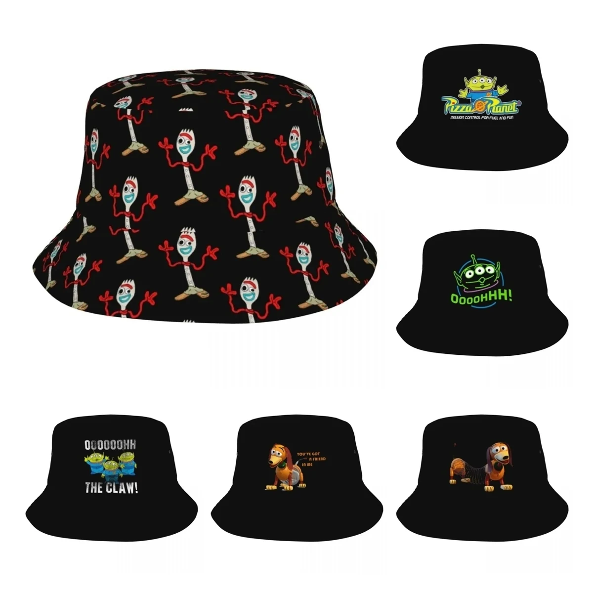 Spring Headwear Forky Comic Movie Toy Story Accessories Bucket Hats Stylish Woman Sun Hat Bob Lightweight Fisherman Hat Outdoor