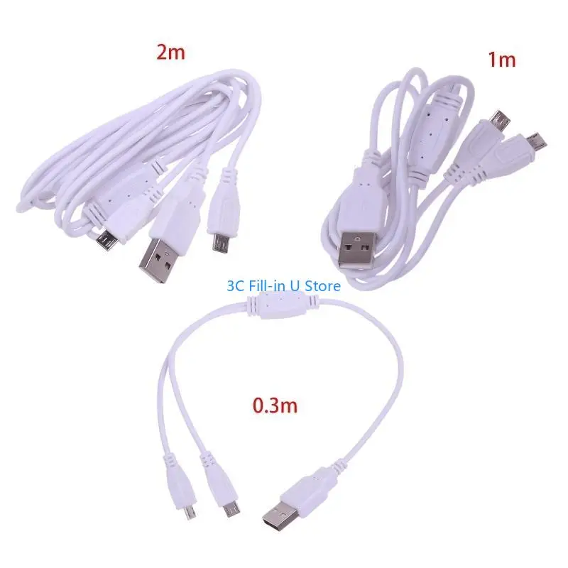 G8TA Multifunction 2 in 1 Charging Cable USB to Dual Micro USB Cable Cord for Andriod Cell Phone 0.for 1M 2M