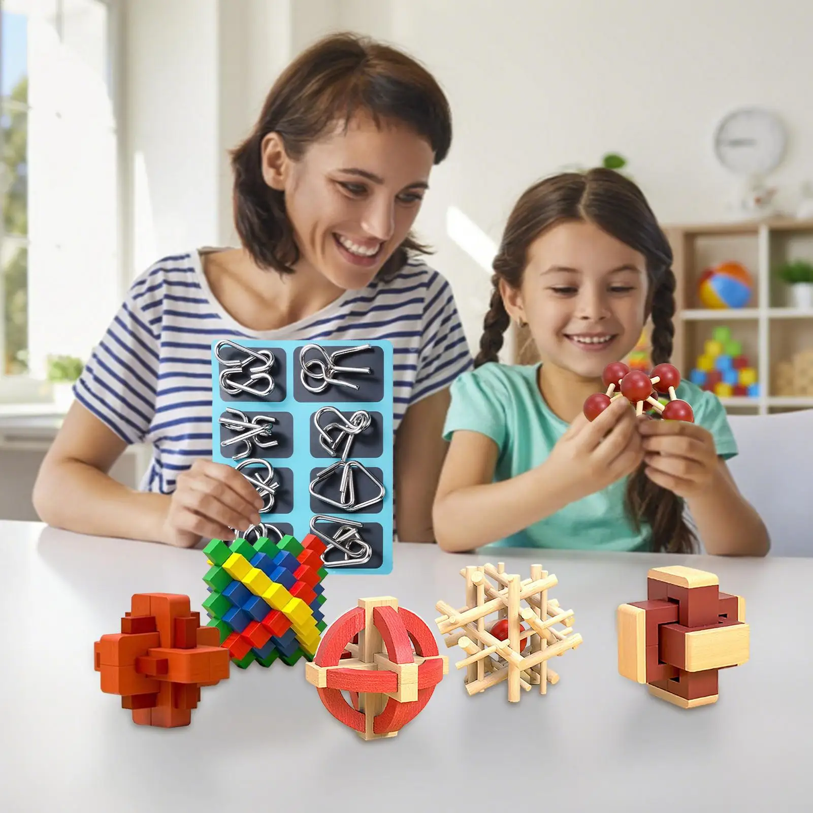 Brain Teaser Games Interlock Disentanglement Puzzle Toy Logic Intellectual Toys For Boys Girls Early Learning Hands-On Logical