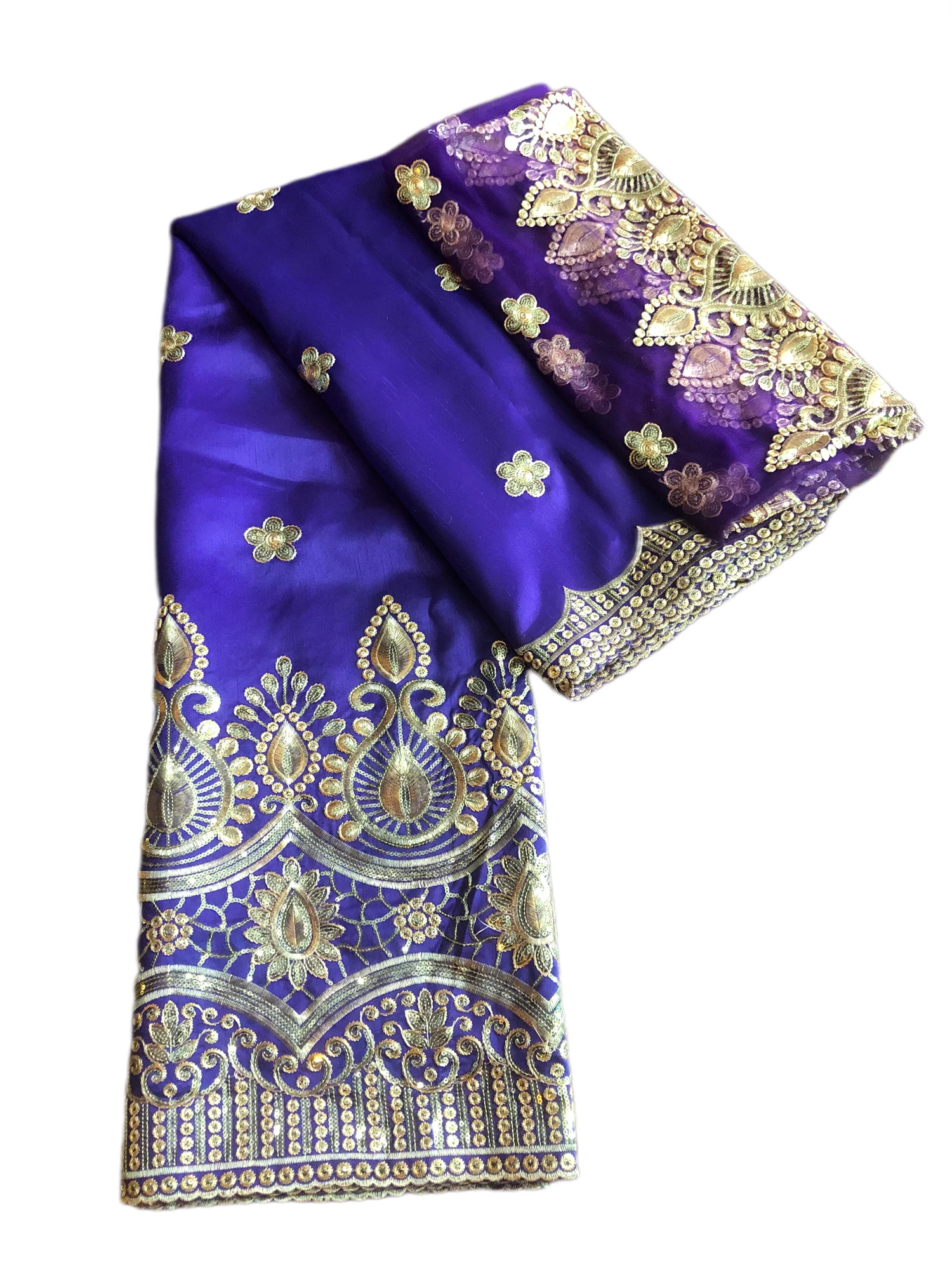 

White African George Fabric High Quality Indian Raw Silk George Wrappers Hot Nigerian Lace Fabrics Set With Blouse For Wedding