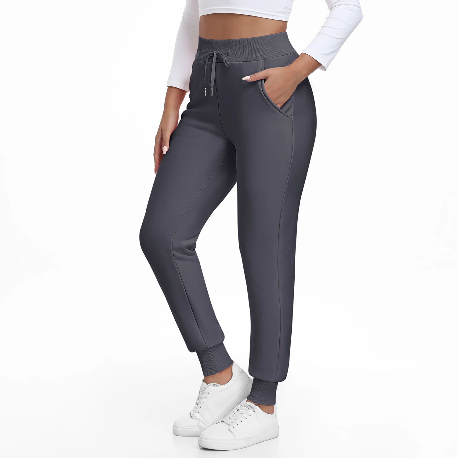 1/2Pcs Autumn And Winter Women 's Velvet Fleece Thickened Warm Solid Color Sports Pants For Women Casual Running Sweatpants