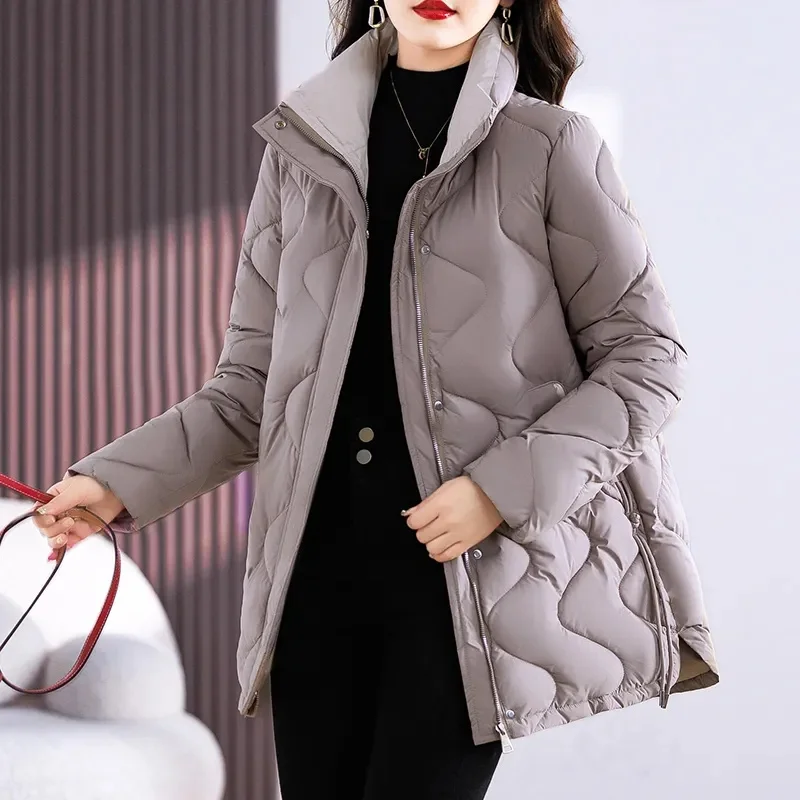 Winter New Down Coat Women Parkas Long Collar 2025 New Outerwear Korean Loose High Quality Warm Cotton Padded Jacket Female Tops