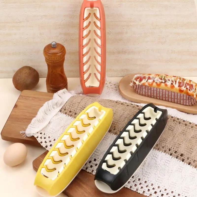 

Kitchen Gadget Hot Dog Sausage Slicer Tool Plastic Multifunctional Dog Slicer Sausage Cutter Vegetable Strawberry Slice Tools