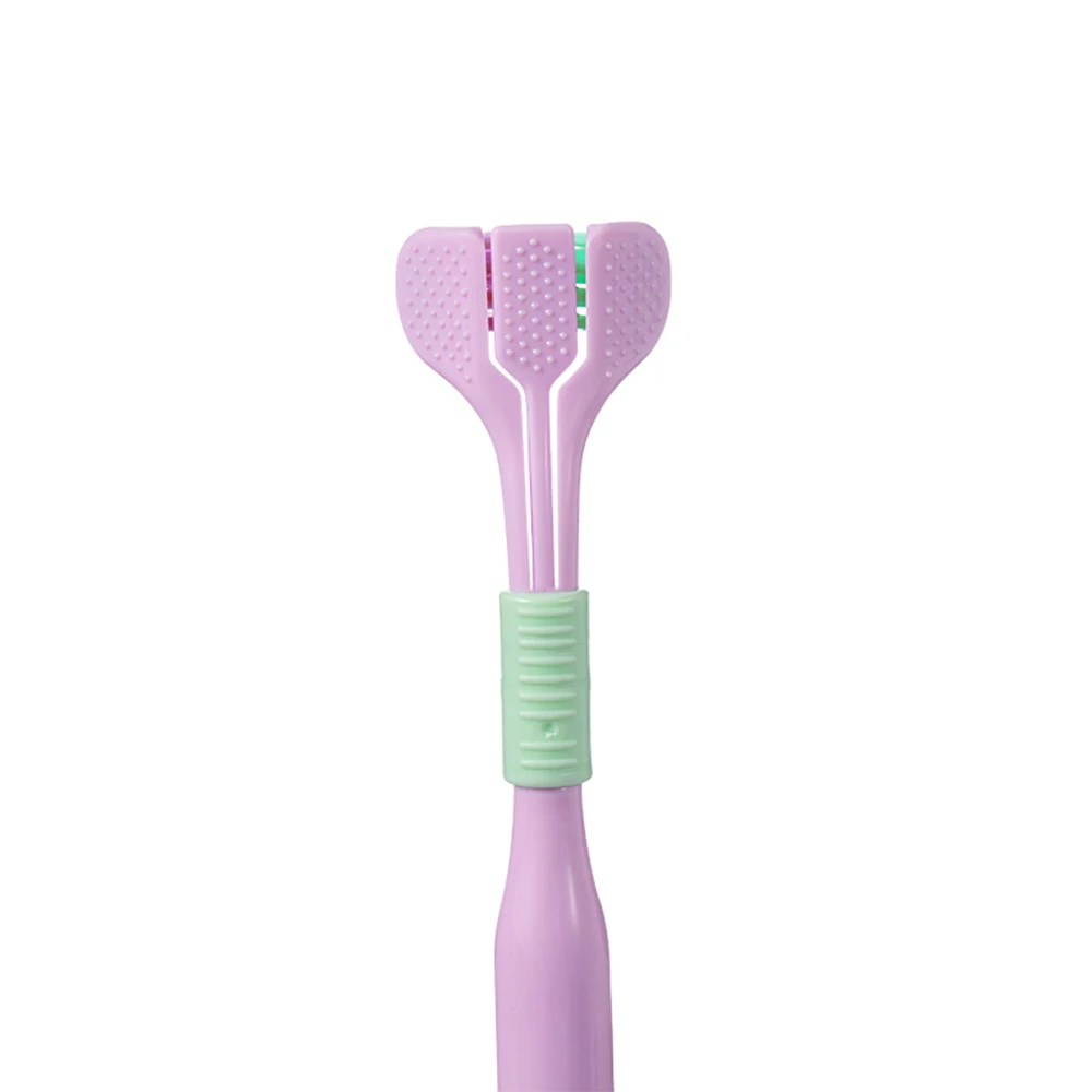 Comfortable 3 Heads Toothbrush Gentle Cleaning 3-Sided Toothbrush for Family Friends Neighbors Gift