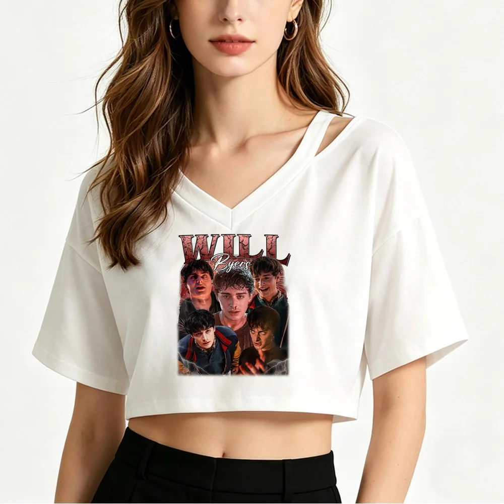 Женский укороченный топ Will Byers, японская распродажа, Harajuku, Y2K, альтернативная футболка, стиль 2000-х, Y2K, готика, cutecore