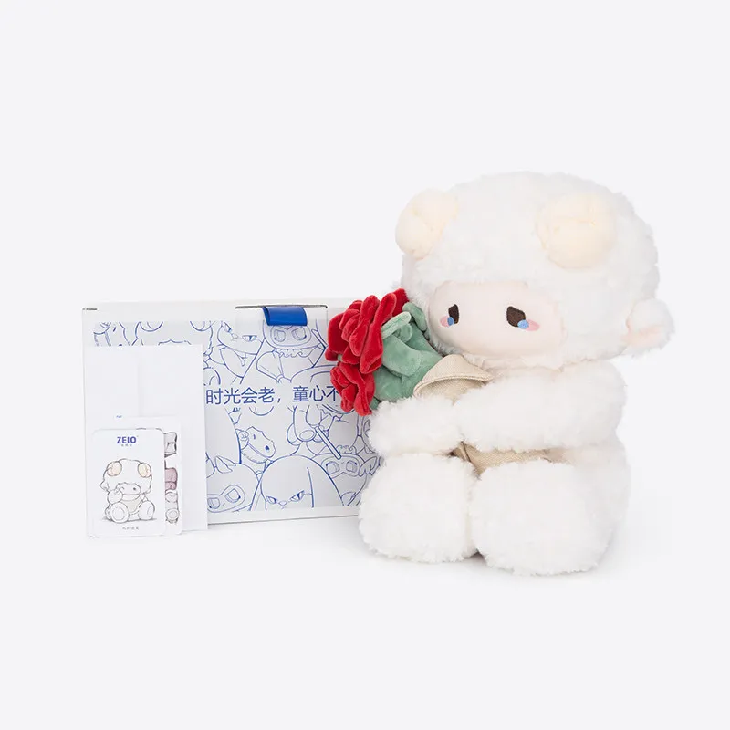 

Мягкая плюшевая игрушка ZEIO в виде милого ягненка с букетом роз, мягкая плюшевая кукла, подарок на Новый год для детей, девочек, малышей, друзей