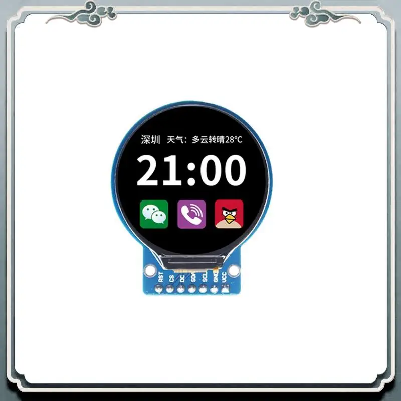 

1,28-дюймовый TFT ЖК-дисплей, компонент модуля, круглый RGB IPS HD, разрешение 240X240, GC9A01, драйвер, 4-проводной интерфейс SPI, плата адаптера