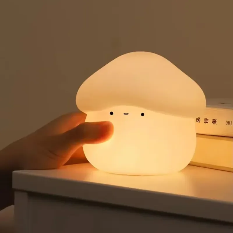 Portable USB Rechargeable Mushroom Silicone Night Light Soft Touch Sensor Non Toxic Material Baby Sleep Soothing Decorative