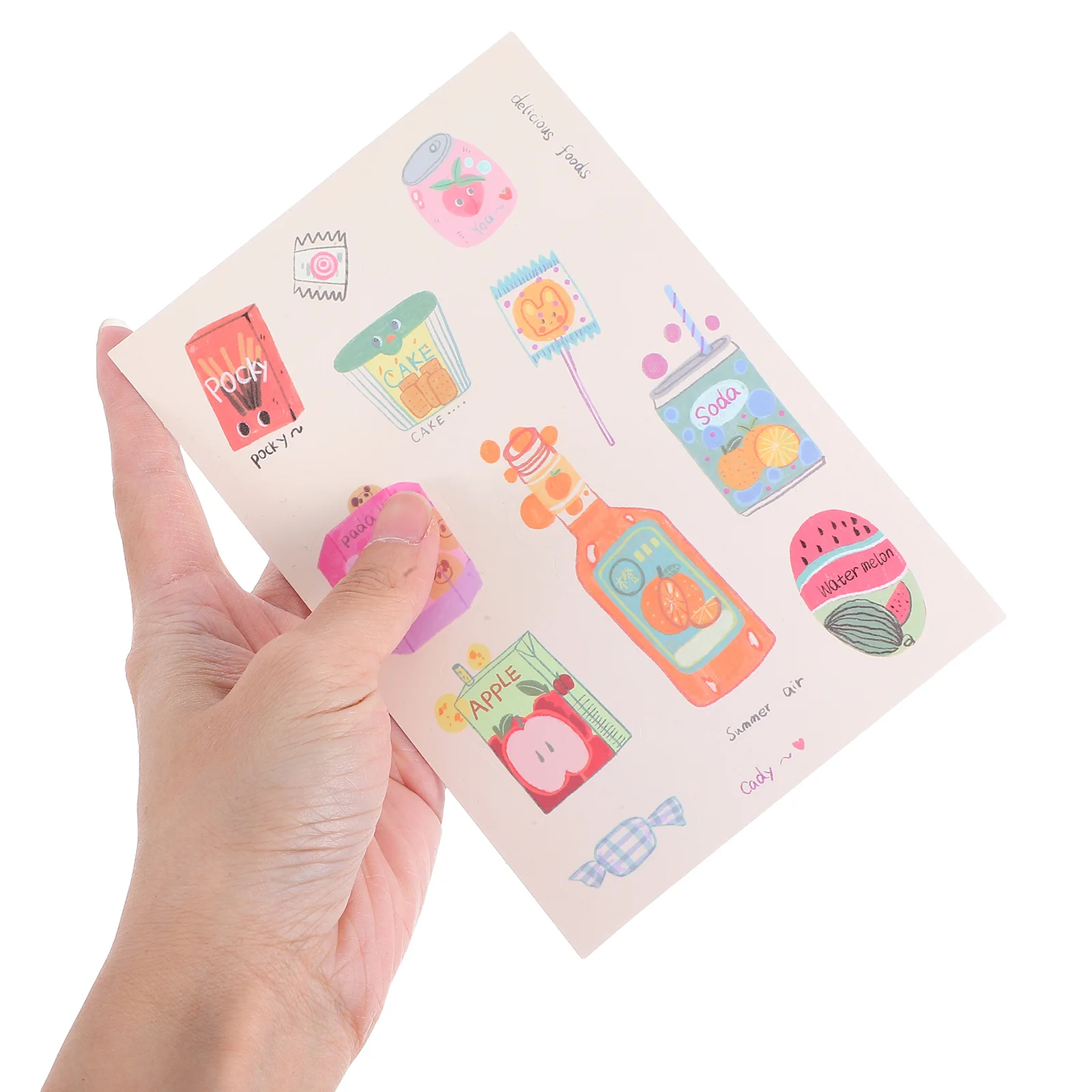 

8 Sheets Korean Style Stickers for Phone Case Notebook Self-Adhesive Vivid Creative Craft Supplies Planner Accessories