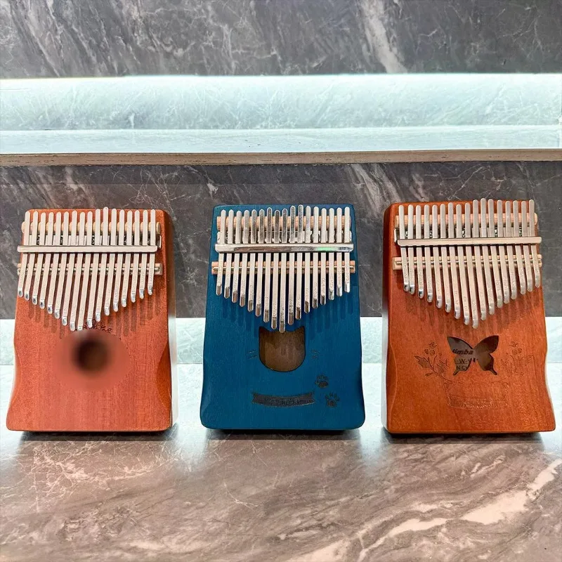 Finger Piano 17-key Portable Five-finger Piano Kalimba Piano Peach Blossom Core Finger Piano 21-tone Set Mini Thumb Piano