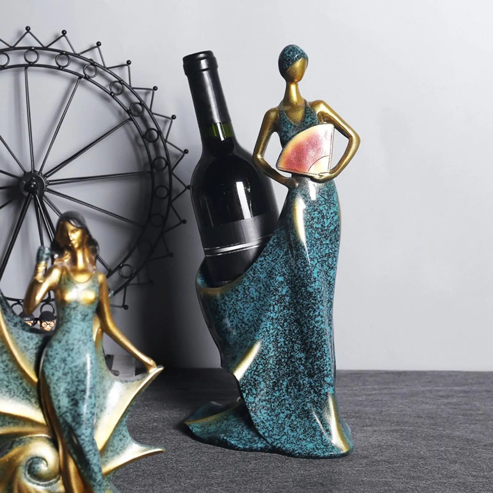 Porte-bouteille et porte-bouteille en forme de figurine, pour comptoir de bar, décoration d'intérieur