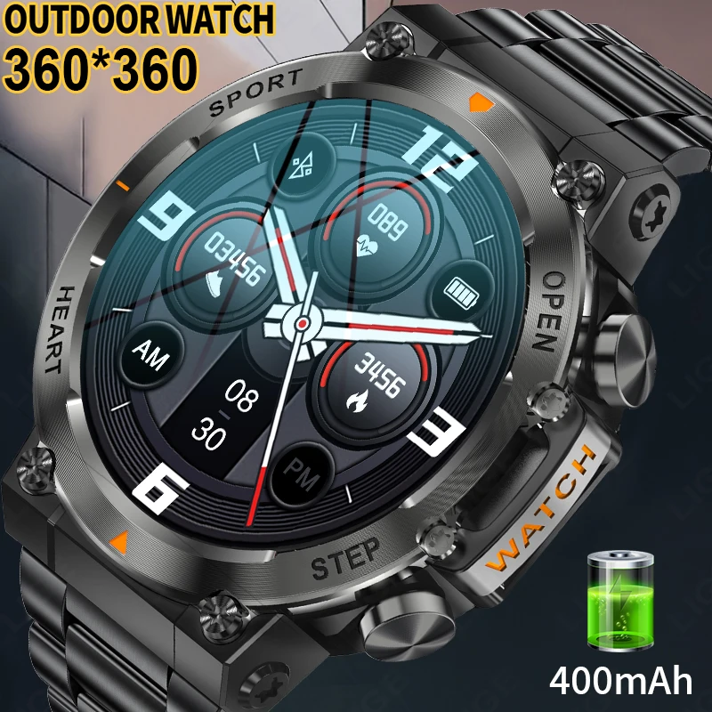 

LIGE 1,39-дюймовые HD спортивные умные часы для мужчин, фитнес-трекер, монитор сердца, 400 мАч, большая батарея, Bluetooth-вызов, умные часы для мужчин