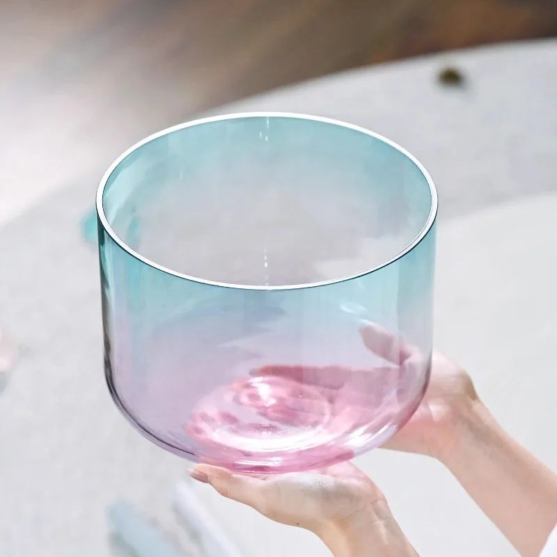 

Clear Quartz Singing Bowl Crystal Colorful Sound Bowl Yoga Meditation Sound Healing Gradient Singing Bowls Professional Meditate