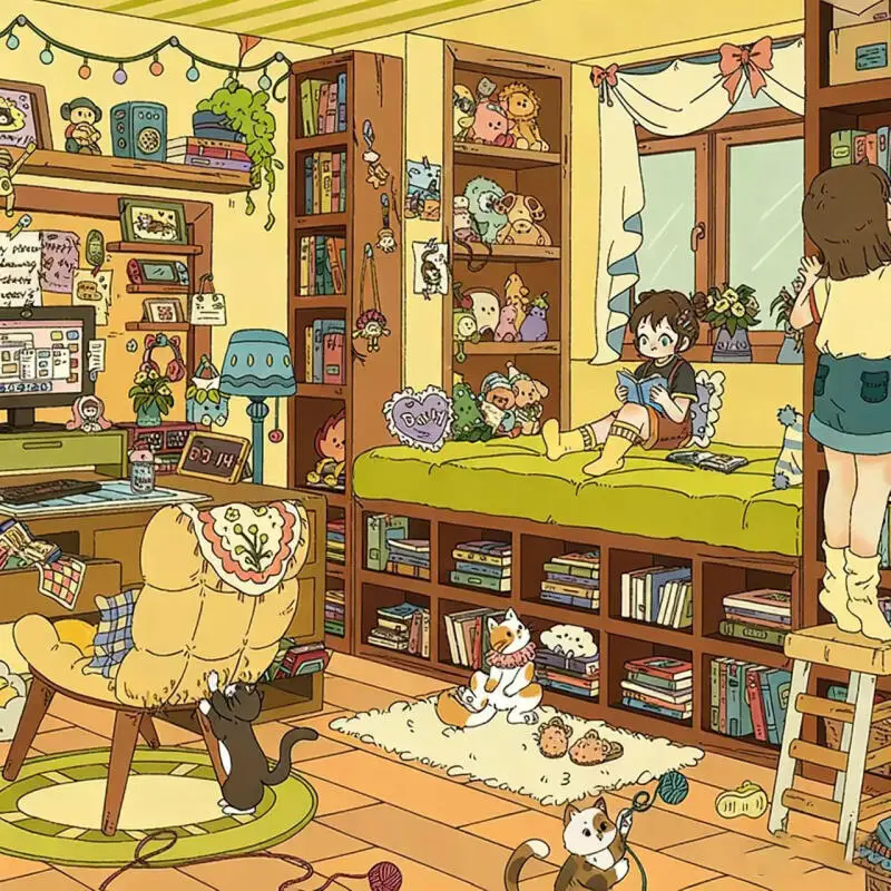 

Card Lover 3 Pcs [Heart Home Series] Waterproof 3D Extra Large Landscape Stickers Maiden Dreamland Journaling Scrapbooking Decor