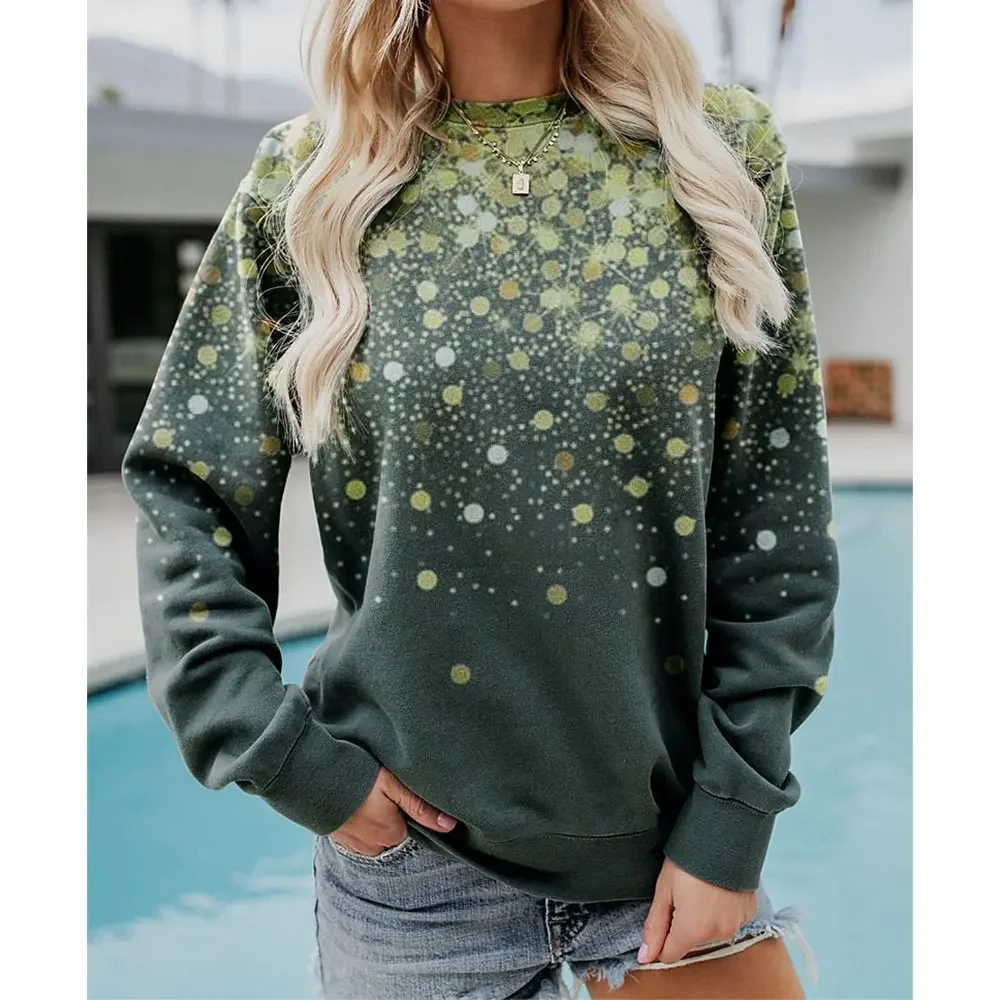 À la mode décontracté rétro motif géométrique col rond chemise pulls confortable velours à manches longues pull hiver pour les femmes