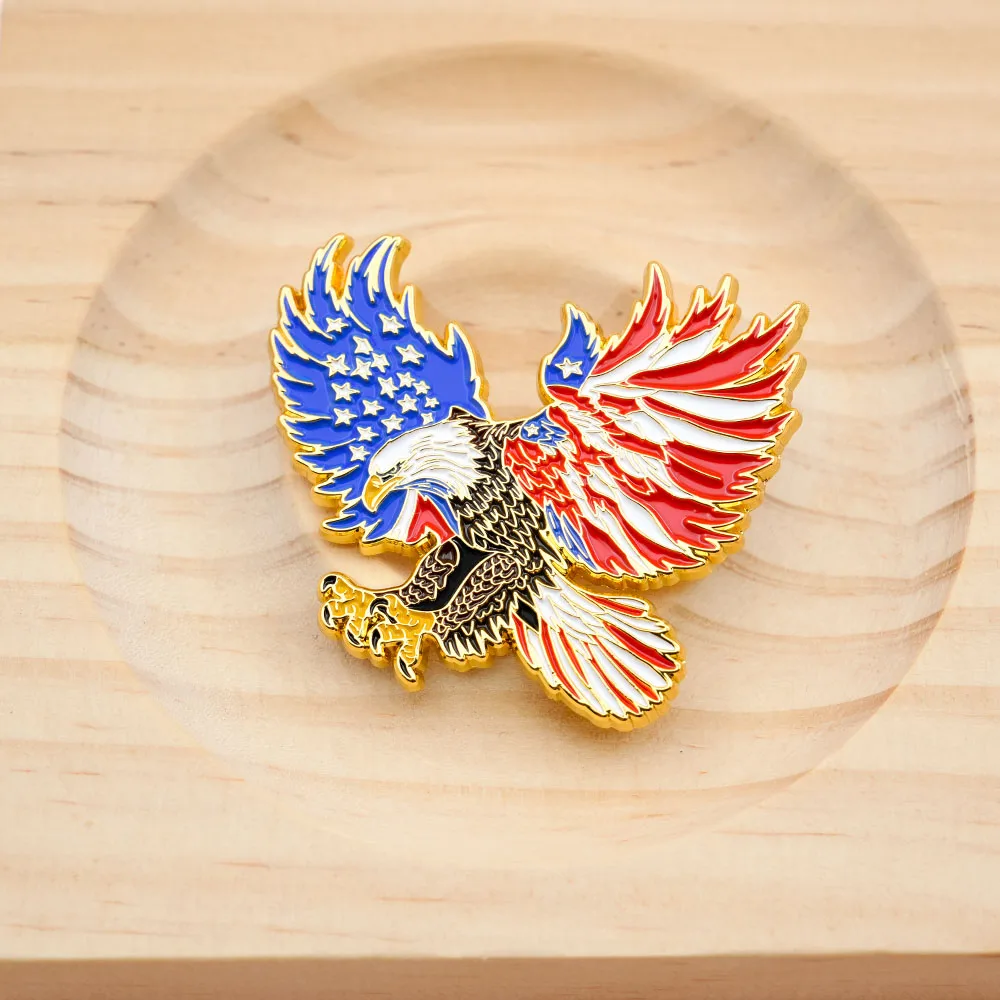 Weißkopfseeadler Amerikanische Flagge Emaille-Brosche USA Patriot Unabhängigkeitstag Feier Anstecknadel Nationaler Stolz Abzeichen Schmuck Geschenk – Detail 4