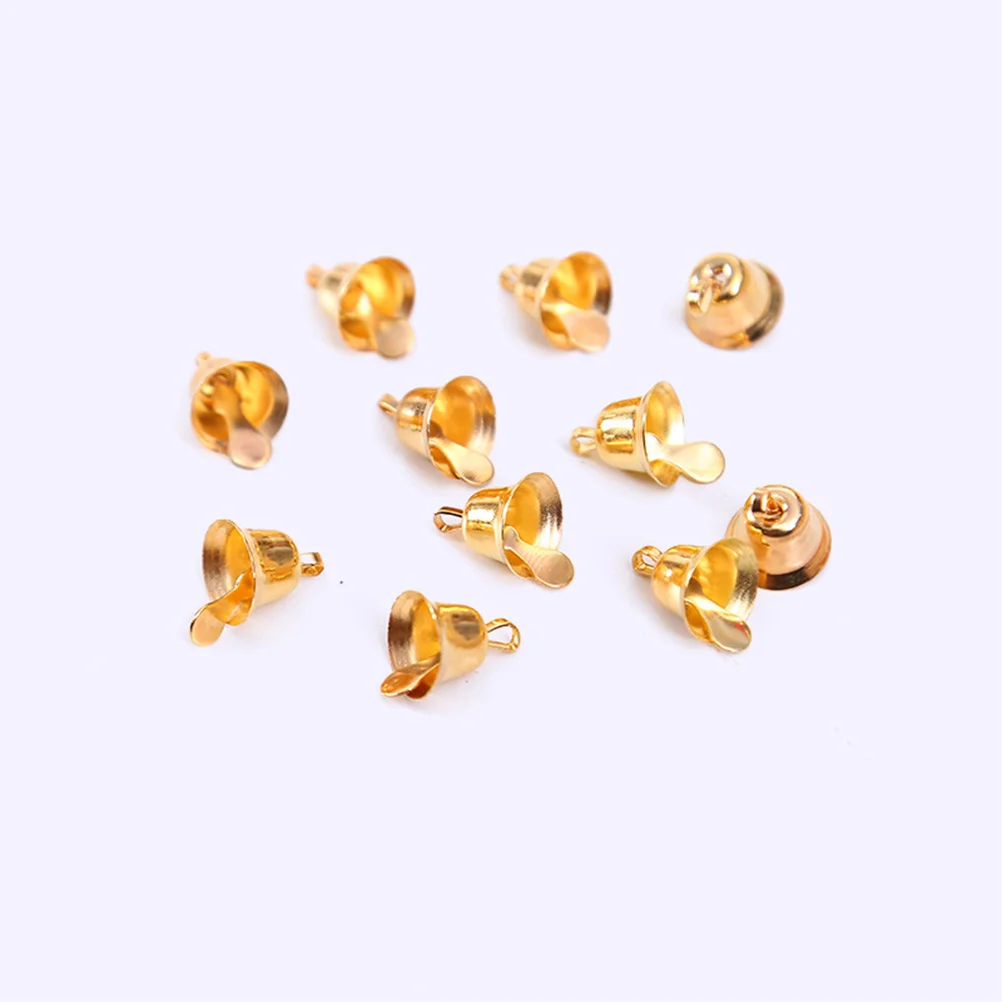 

80Pcs Christmas Golden Mini Bells Hanging Pendants Decorative Lightweight DIY Wind Chime Accessories Christmas Tree Ornaments