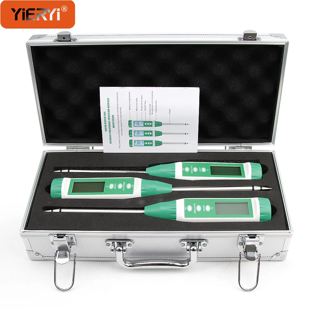 Yieryi Soil Test Kit NPK Meter Soil Quick-acting Nitrogen/Phosphorus/Potassium Tester Nutrient Analyzers for Growing Plants