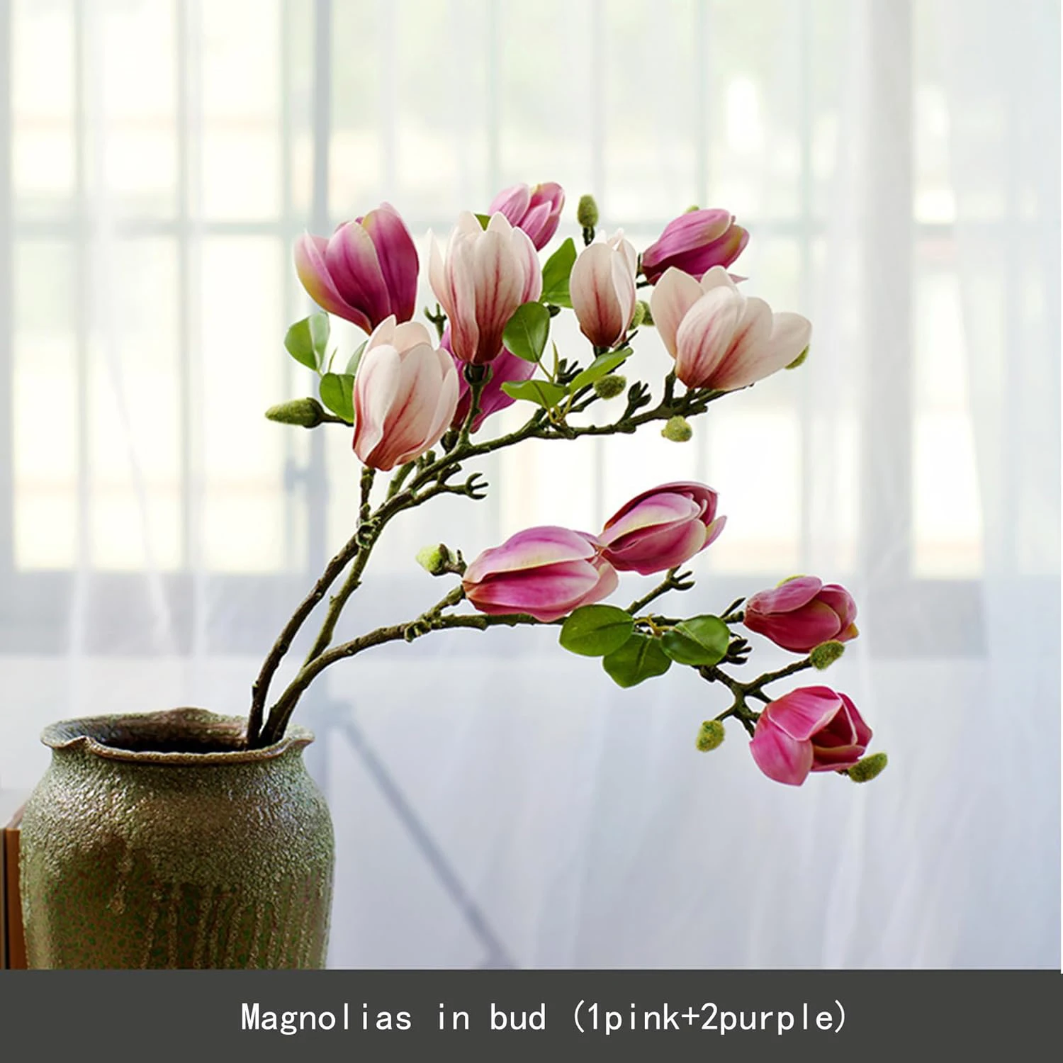 1/4PCS Künstliche Seide Magnolia Blumen Hause Outdoor Garten Vase Fensterbank Hochzeit Braut Festival Outdoor Tisch Dekoration Geschenk – Detail 15