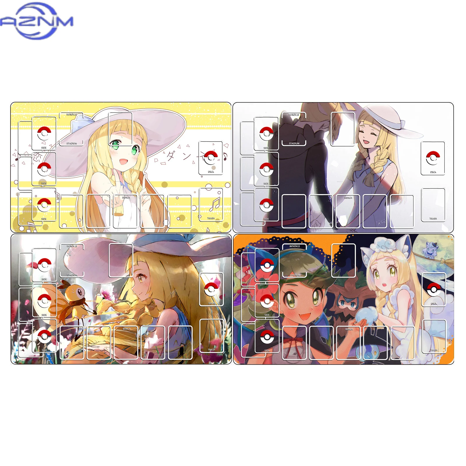 Diy Ptcg Trainer Lono Card Battle Mat Ptcg Lillie Single Player Board Game Card Duel Plate Battle Mat Gift Toys