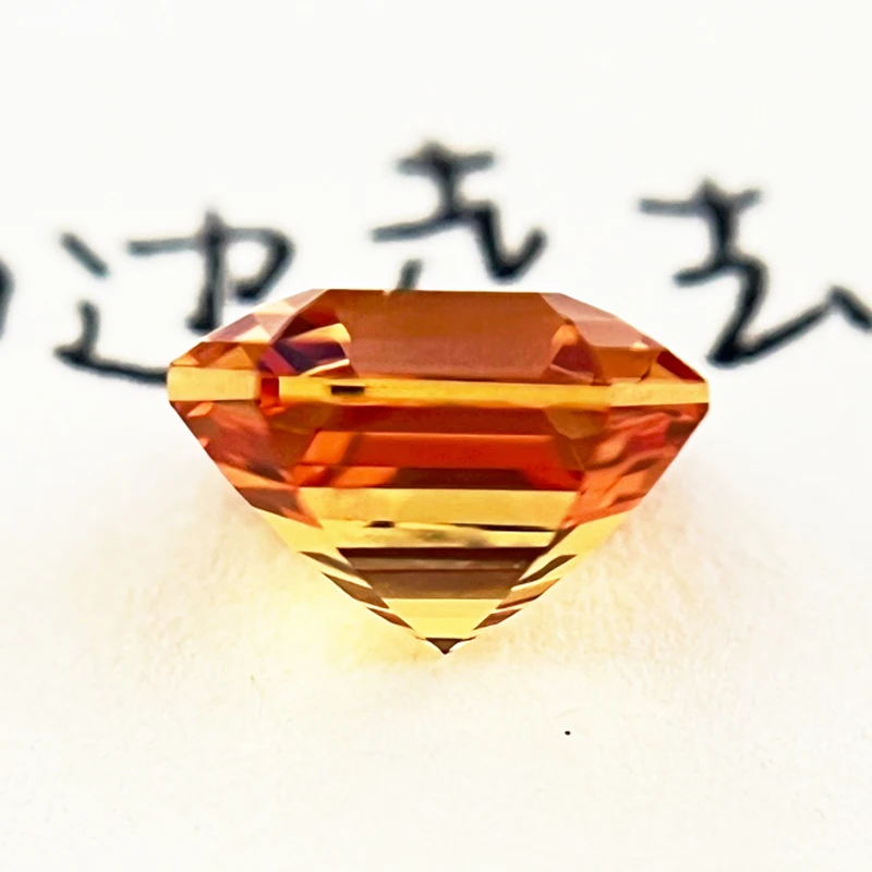 Top Lab Grown Sapphire Orange Square Asscher Cut VVS1 Gemstone Charms DIY for Jewelry Making Material Selectable AGL Certificate