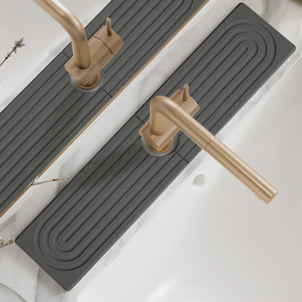 Diatomite Faucet Drying Pad Kitchen Sink Splash Guard Hard Tray Bathroom Countertop Organizer Water Absorbent Storage
