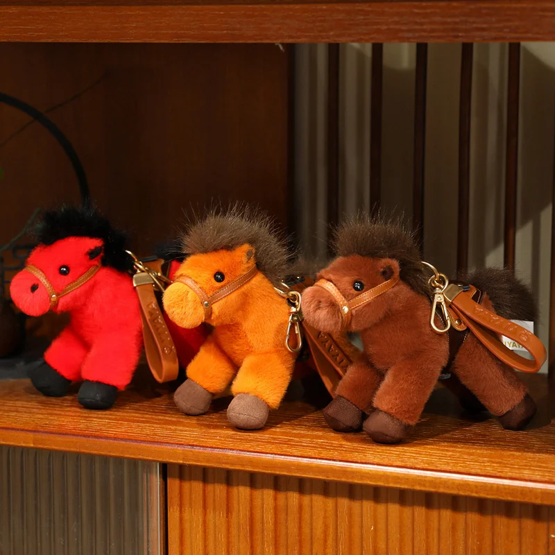

20cm Stuffed Small Pony Plush Pendant Stuffed Cartoon Animal Horse Keyring Keychain Fashion Accessory for Bag Gift