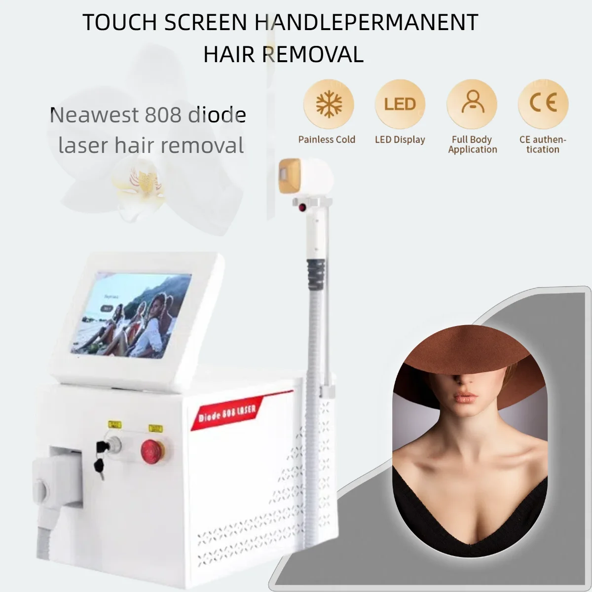 

NEW Diode Ice Titanium Laser Body Hair Removal Machine 808NM 755 1064 Alexandrite Device 3 waves IPL Permanent CE