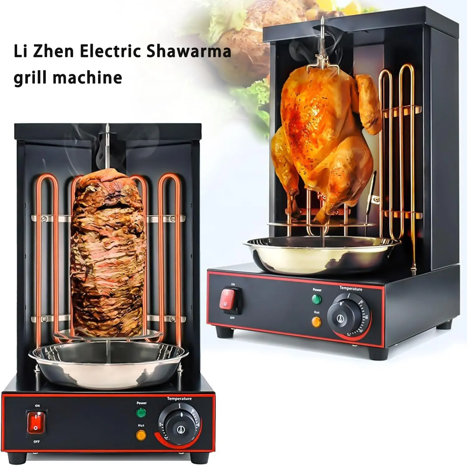 Rotisserie Shawarma Broiler Kebab Grill Machine Rotating Grill With Temperature Chime,(Patented Product)