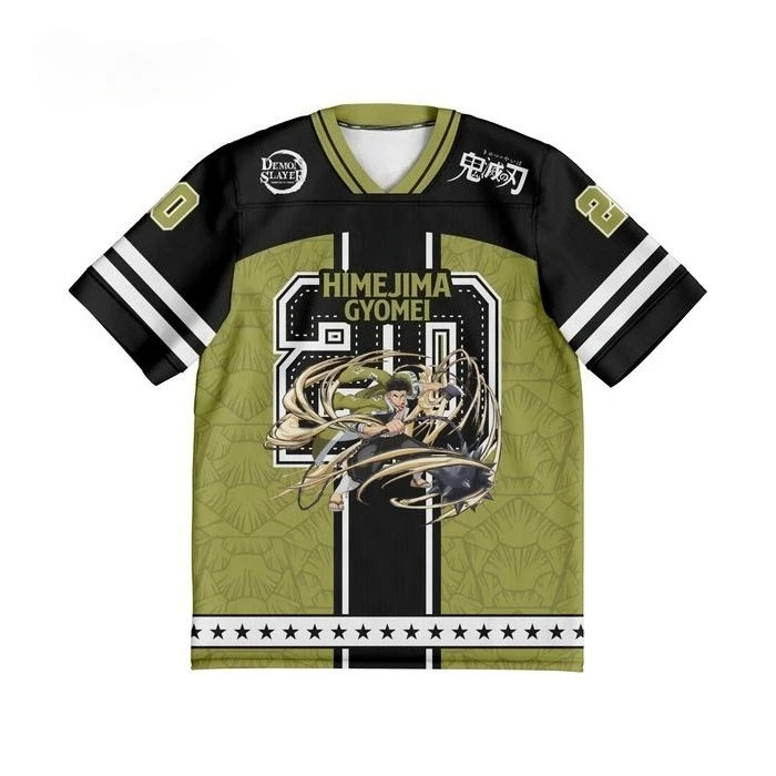Demon Slayer Gyomei Himejima Anime Series Number 20 Jersey Oversize Kpop Baseball Hockey Outfit T-shirt Daily Unisex Tops Tees