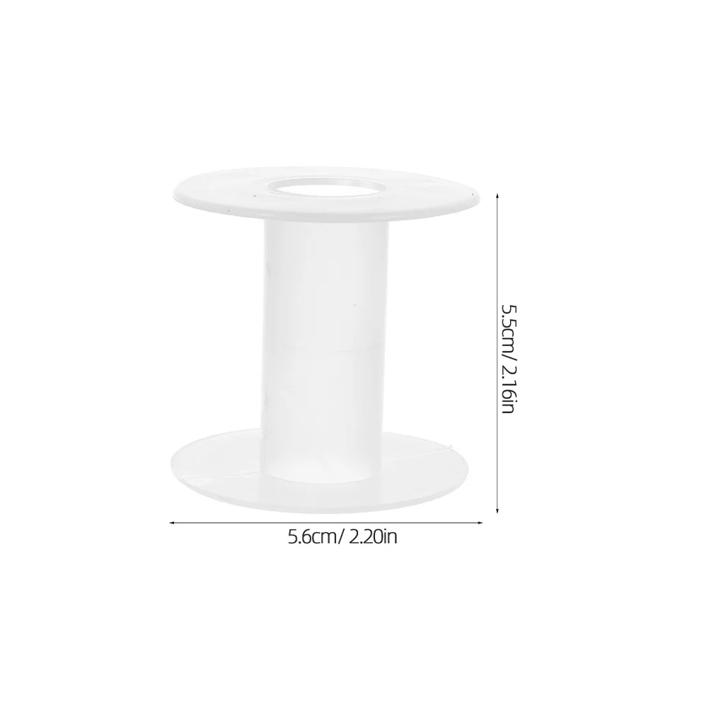 5 pcs Plastic Spools Transparent Small Empty Thread Spool Organizer For Wire Cord Ribbon Yarn Sewing Tape Bobbin Holder I-Shaped