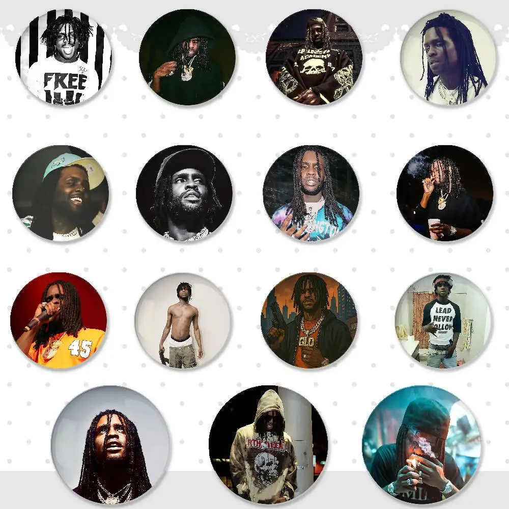 C-Chief K-Keef Rapper Badges Fashion New Hip Hop Versatile Round Metal Badge Cartoon Pin Gift Wholesale