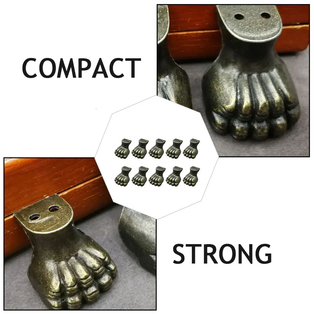 10Pcs Tiger Claw Decorative Retro Furniture Leg Corners Protective Wooden Box Feet Vintage Style Jewelry Case Bases