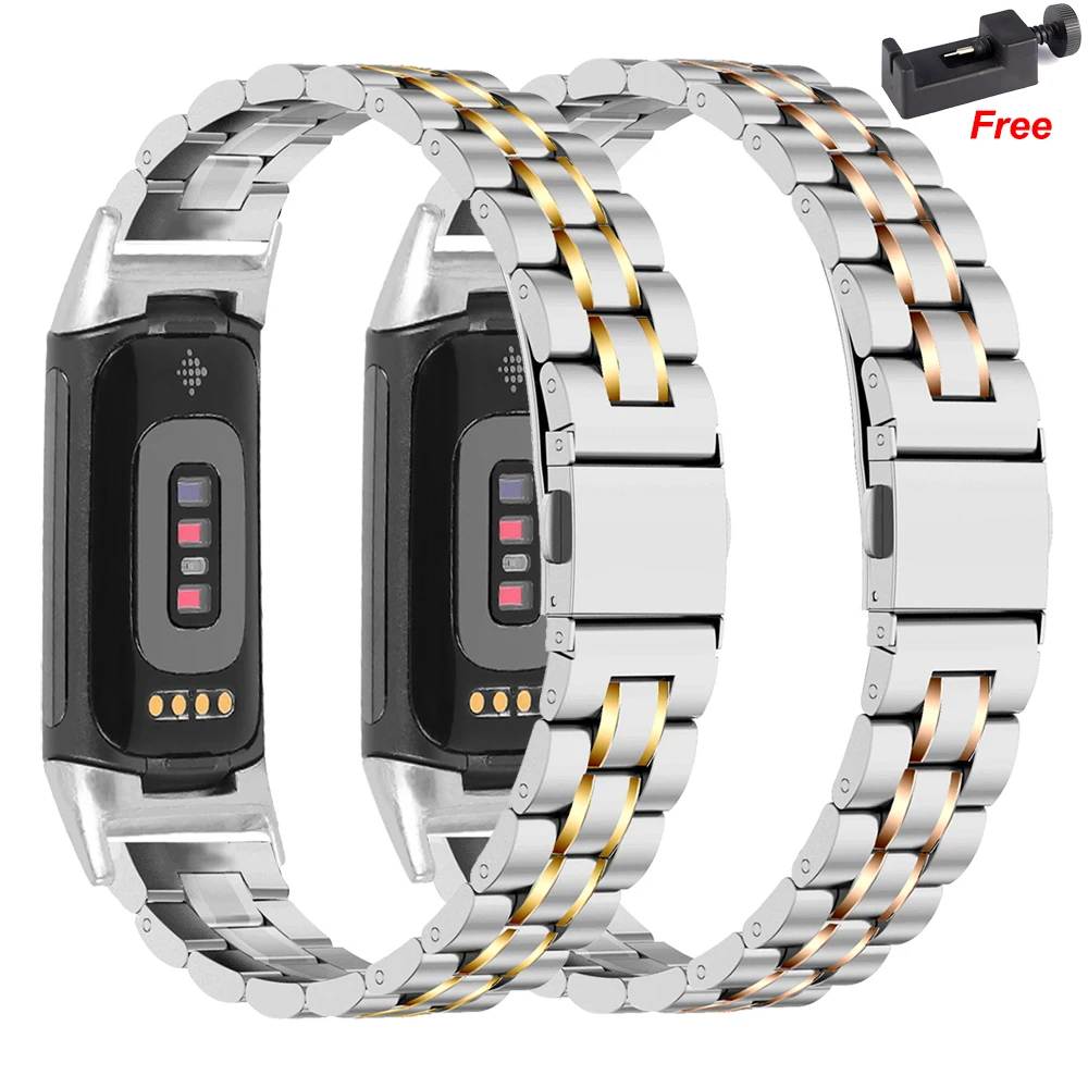 Essidi 2022 Đồng Hồ Mới Ban Nhạc Dây Chuyền Dành Cho Vòng Đeo Sức Khỏe Fitbit Charge 5 4 3 2 Đồng Hồ Đeo Tay Vòng Tay Dây Đeo Vòng Cho vòng Đeo Sức Khỏe Fitbit Charge 3 Se